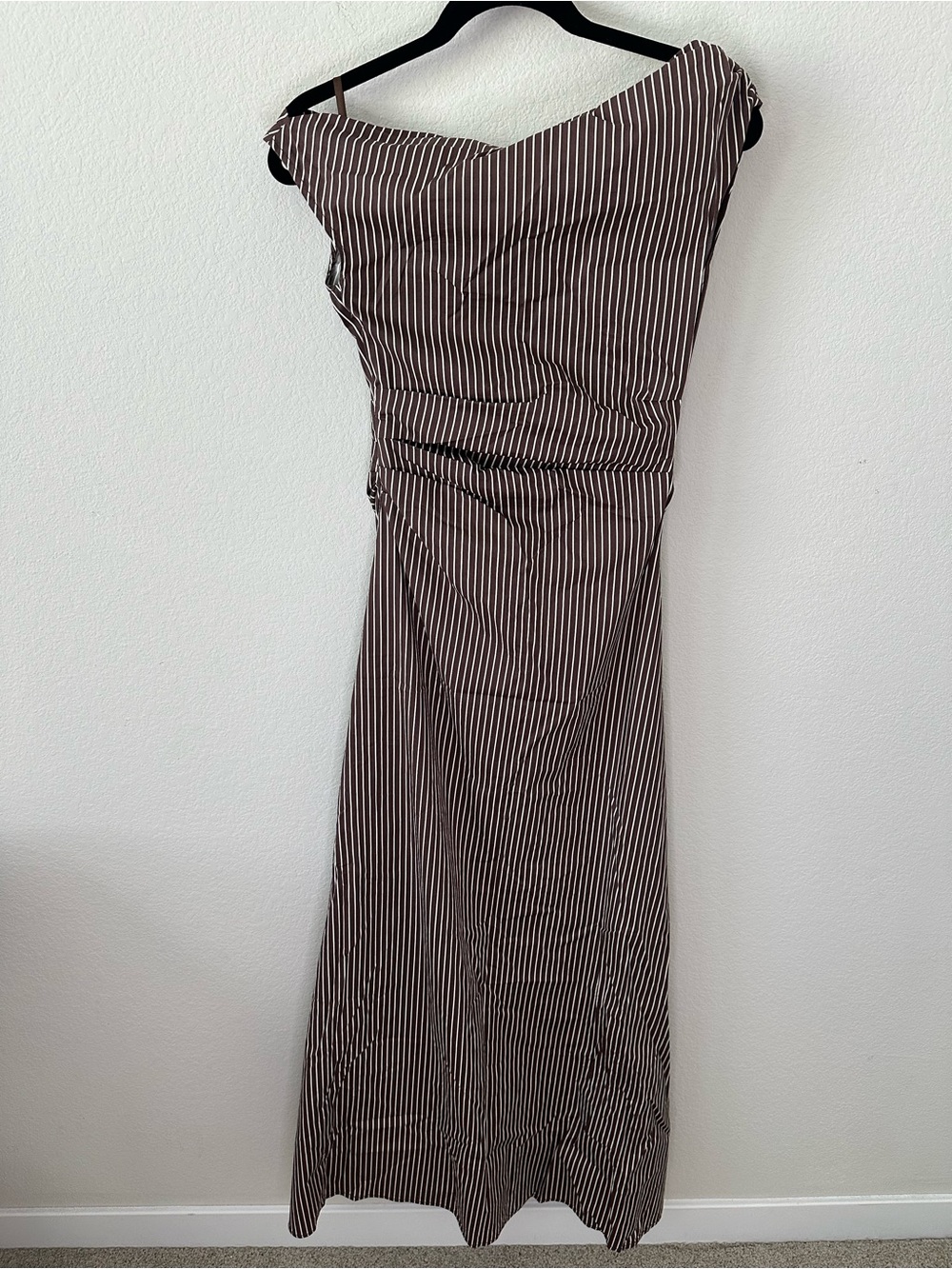 STAUD Phare Striped Cotton Maxi Dress Brown SZ US 2 - Picture 6 of 7